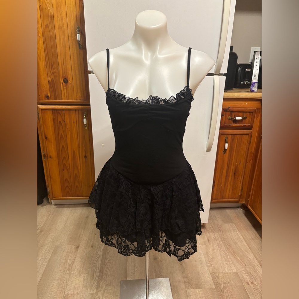 Black Dolls Kill Lace Tiered Dress
